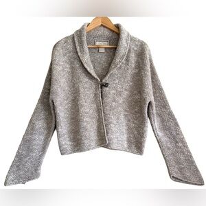 MIRA FLORES 100% Alpaca Boho Minimalist Supersoft Casual Sweater Cardigan Size L